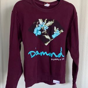 Diamond supply co maroon sweatshirt